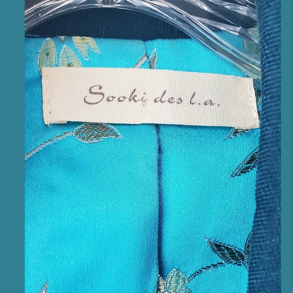 Sooki des L.A. Teal Corduroy Moto Jacket Size Large - Picture 2 of 10